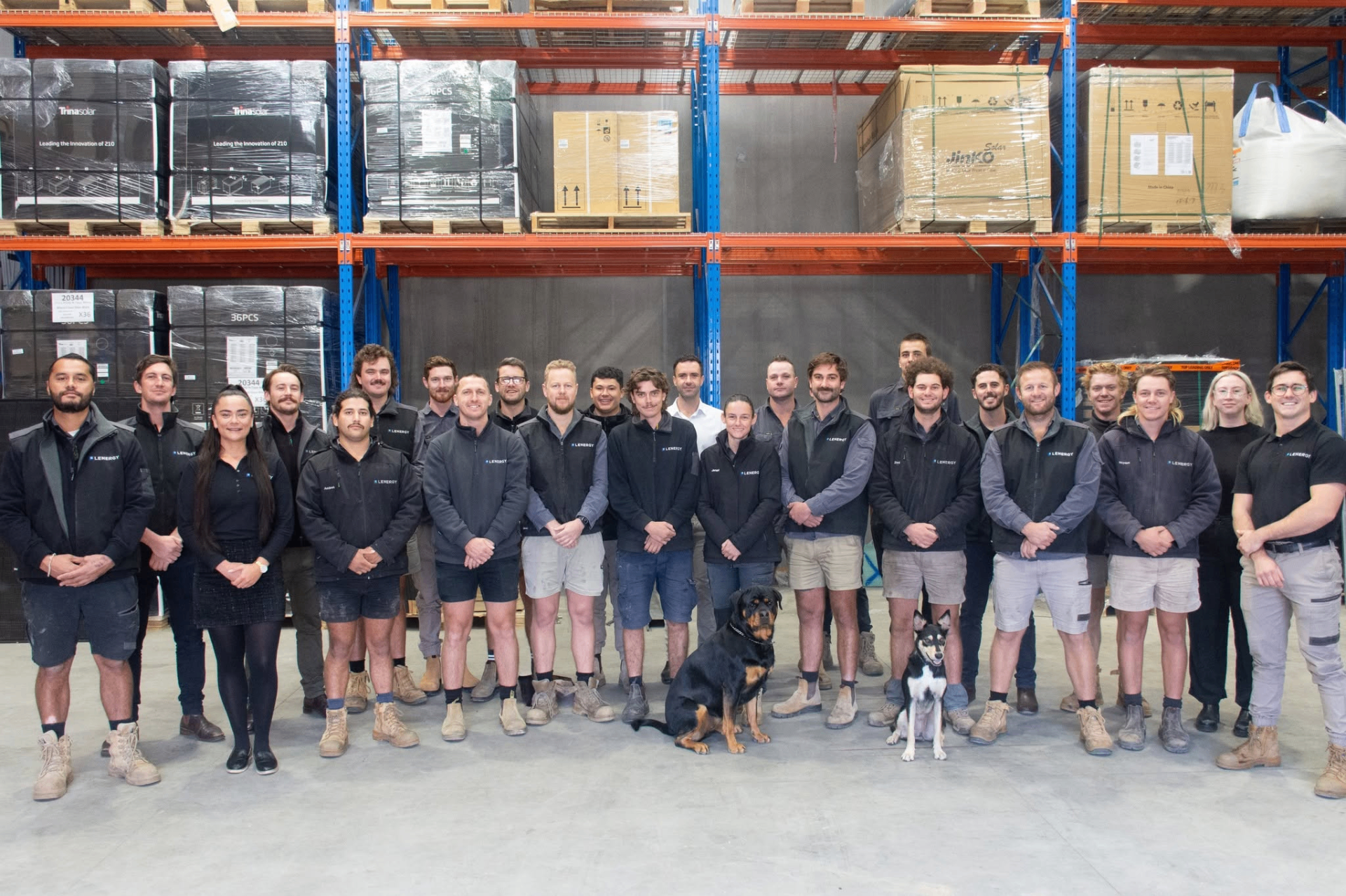 The Lenergy team at their warehouse