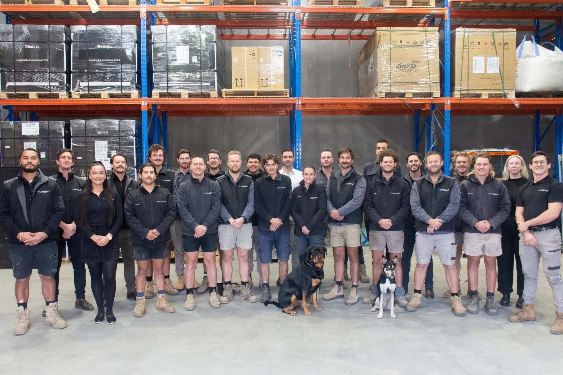 The Lenergy team at their warehouse